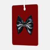 Chic Red Black Bow Tie Personalized メタルオーナメント (正面左)