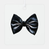 Chic Red Black Bow Tie Personalized メタルオーナメント (裏面)