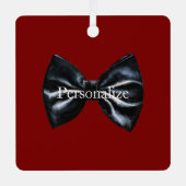 Chic Red Black Bow Tie Personalized メタルオーナメント (正面)