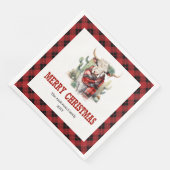 Chic Red black Western napkins for Christmas table (コーナー)
