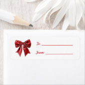 Chic Red Bow Christmas ラベル (インサイチュ)