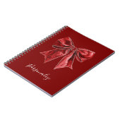 Chic Red Bow Personalized ノートブック (左側)