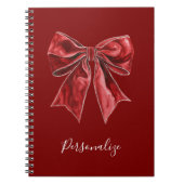 Chic Red Bow Personalized ノートブック (正面)