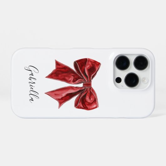 Chic Red Bow Personalized iPhoneケース (裏面横)