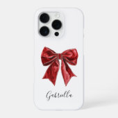 Chic Red Bow Personalized iPhoneケース (裏面)