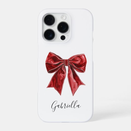 Chic Red Bow Personalized iPhoneケース (裏面)