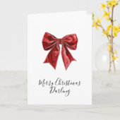 Chic Red Bows Christmas カード (黄色い花)