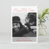 Chic Red Calligraphy Married Little Christmas シーズンカード (スタンド正面)