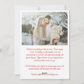 Chic Red Calligraphy Married Little Christmas シーズンカード (裏面)