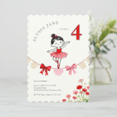 Chic Red Coquette Ballerina Birthday LPM26 招待状 (スタンド正面)
