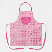 Chic Red Hearts Apron Personalized I Love You Gift エプロン (正面)