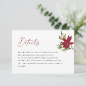 Chic Red Poinsettia Christmas Wedding Details エンクロージャーカード (スタンド正面)