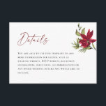 Chic Red Poinsettia Christmas Wedding Details エンクロージャーカード<br><div class="desc">Chic Red Poinsettia Christmas Wedding Details Enclosure Card.
For customization, please click the "customize further" link and use our design tool to edit this template.
If you need help or matching items, please contact me.</div>