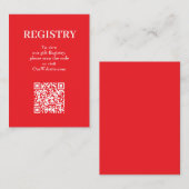 Chic Red Wedding Registry QR Code エンクロージャーカード (正面/裏面)
