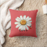 Chic Red White Daisy Flowers   クッション<br><div class="desc">Chic Red White Daisy Flowers</div>