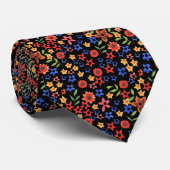 Chic Retro Floral Print Custom Unisex Necktie ネクタイ (ロール)