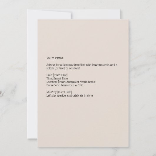 Chic Retro Glam Vibes 招待状 (裏面)