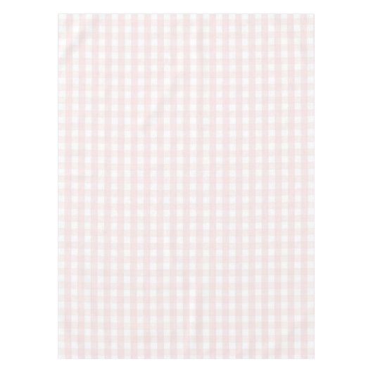 Chic Retro Pastel Pink Gingham Pattern Spring テーブルクロス (正面)