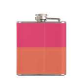 Chic Retro Pink Orange Geometric Modern Monogram フラスク (裏面)