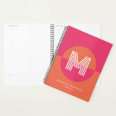Chic Retro Pink Orange Geometric Modern Monogram プランナー手帳 (ディスプレー)