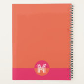 Chic Retro Pink Orange Geometric Modern Monogram プランナー手帳 (裏面)