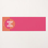 Chic Retro Pink Orange Geometric Modern Monogram ヨガマット (裏面(横))