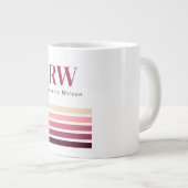 Chic Retro Stripes Monogram Coffee Mug ジャンボコーヒーマグカップ (正面右)
