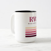 Chic Retro Stripes Monogram Coffee Mug ツートーンマグカップ (正面左)