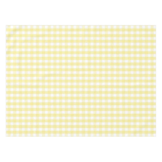 Chic Retro Sunny Yellow Gingham Pattern Spring  テーブルクロス (正面(横))