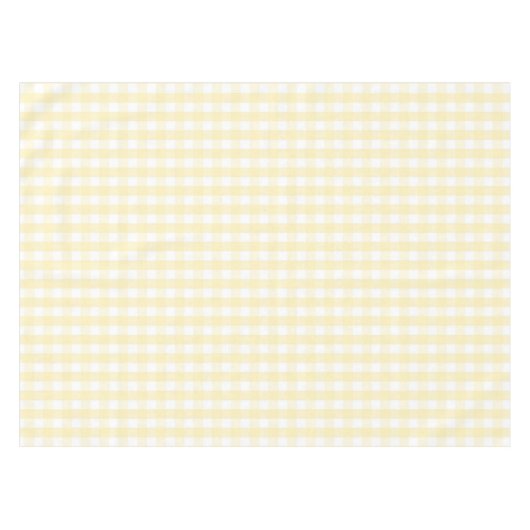 Chic Retro Sunny Yellow Gingham Pattern Spring  テーブルクロス (正面(横))