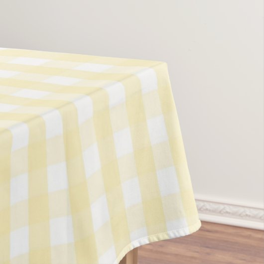 Chic Retro Sunny Yellow Gingham Pattern Spring  テーブルクロス (インサイチュ)