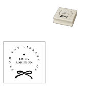 Chic Ribbon Round Elegant Library Book ラバースタンプ (押印)