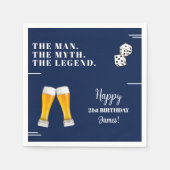 Chic Rolling Dices Pints 21st Birthday スタンダードカクテルナプキン (正面)