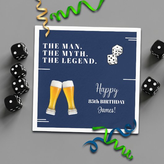Chic Rolling Dices Pints 85th Birthday スタンダードカクテルナプキン
