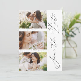 Chic Romantic 3 Photos Wedding Trendy Engagement セーブザデート