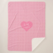 Chic Romantic Heart Pattern Valentine Gift Blanket シェルパブランケット (正面)