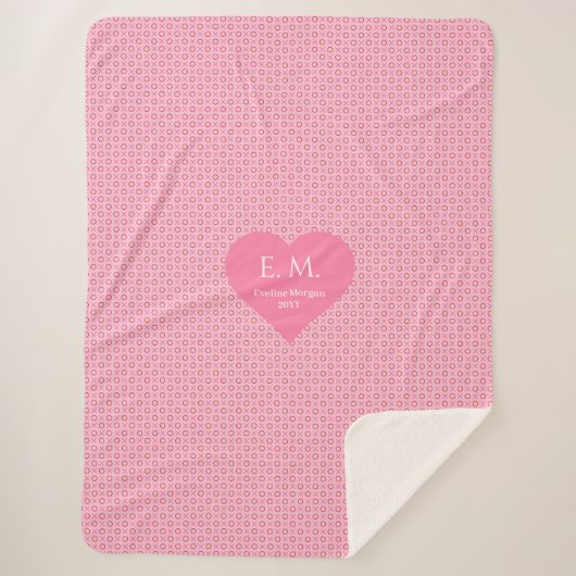 Chic Romantic Heart Pattern Valentine Gift Blanket シェルパブランケット (正面)