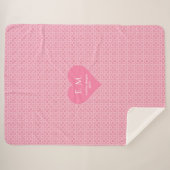 Chic Romantic Heart Pattern Valentine Gift Blanket シェルパブランケット (正面(横))
