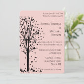Chic Romantic Hearts Tree Blush Wedding 招待状 (スタンド正面)