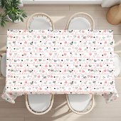Chic Romantic Love Text Lettering Hearts Valentine テーブルクロス