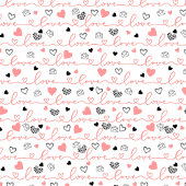 Chic Romantic Love Text Lettering Hearts Valentine テーブルクロス