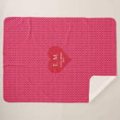 Chic Romantic Red Hearts Love Gift for Boyfriend シェルパブランケット (正面(横))