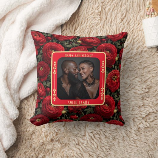 Chic Romantic Vow Renewal Throw Pillow クッション (ブランケット)