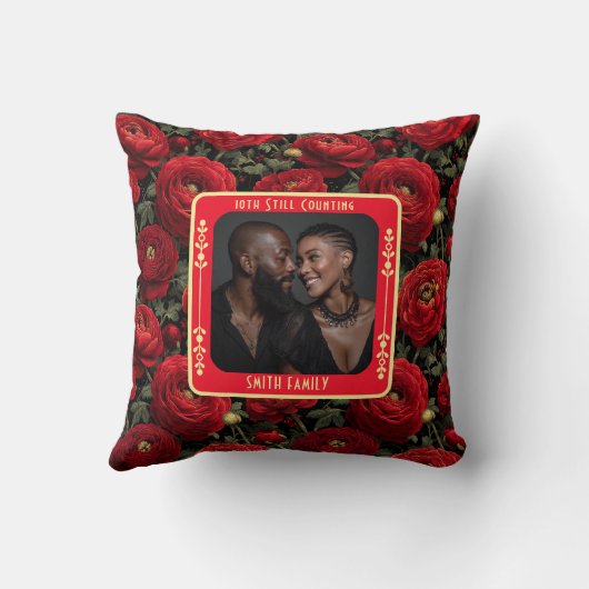 Chic Romantic Vow Renewal Throw Pillow クッション (裏面)