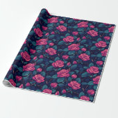 Chic Rose Botanical Wrapping Paper ラッピングペーパー (アンロールド)