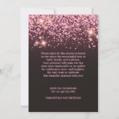 Chic Rose Gold & Black Bat Mitzvah Invitation 招待状 (裏面)