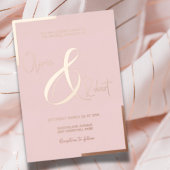 Chic Rose Gold Blush Foil Wedding Invitation Card  箔シーズンカード
