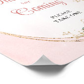 Chic Rose Gold Floral Greenery Thanks for Coming ポスター (角)