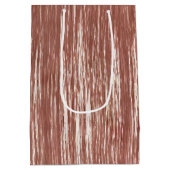 Chic Rose Gold Glam Tinsel Stripes Christmas ミディアムペーパーバッグ (裏面)