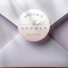 Chic Rose Gold Gradient Bridal Shower ラウンドシール